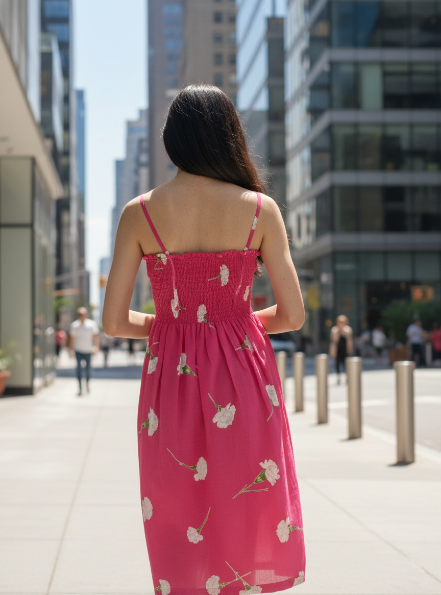 Rusched Dress  : Small Carnation Pink