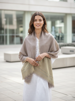 Double Layered Stole : Solid Lead Wool