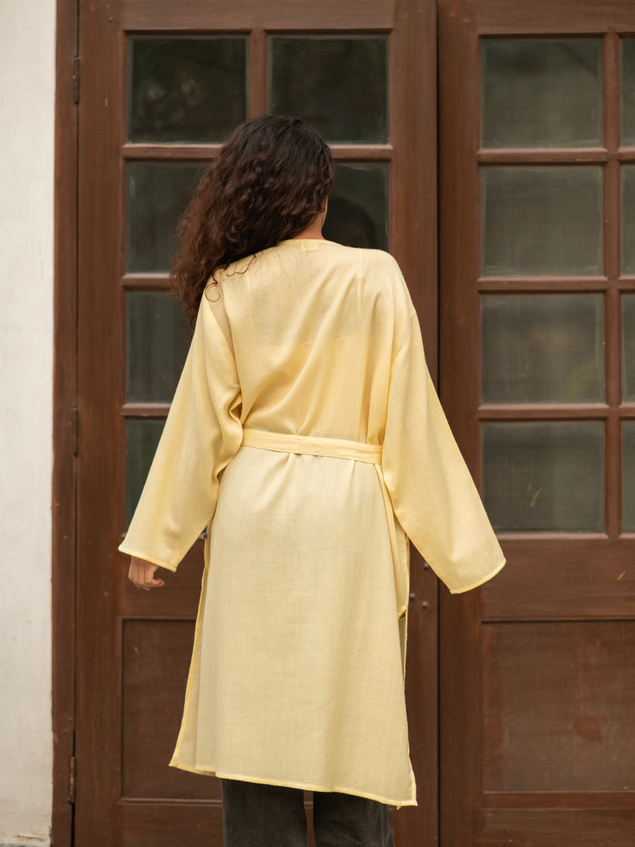 Solid Robe Dress : Hay Yellow