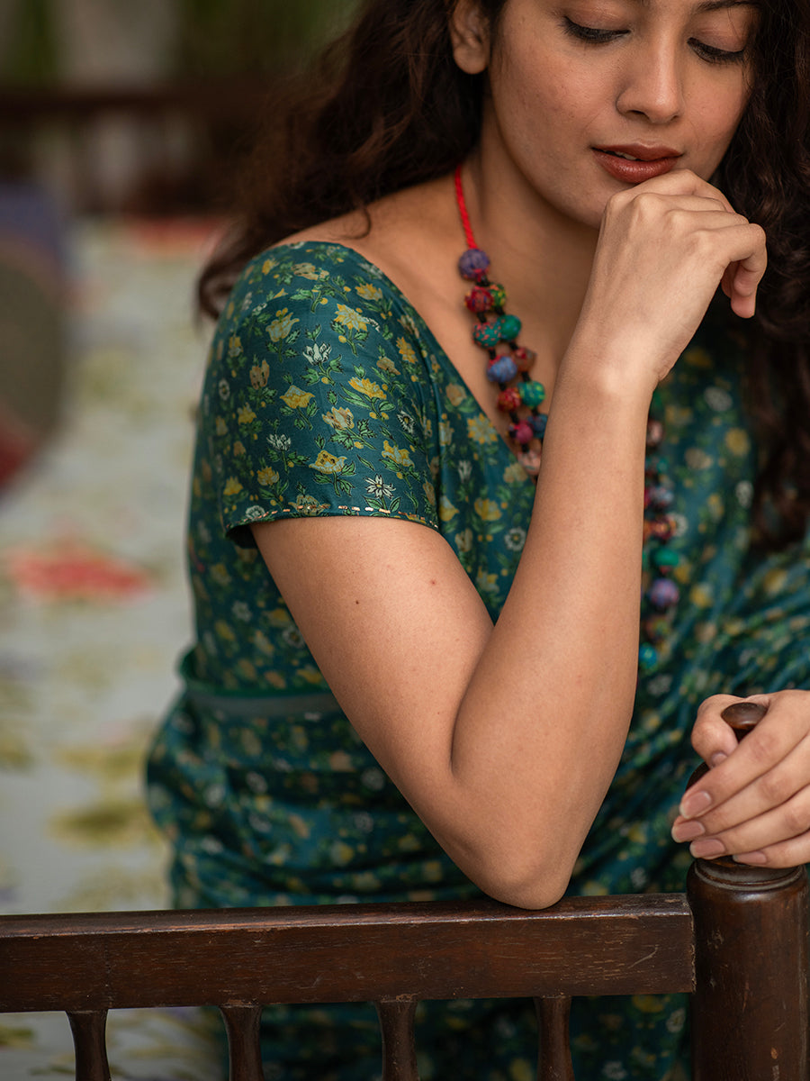 Zeenat Blouse : Eden Emerald