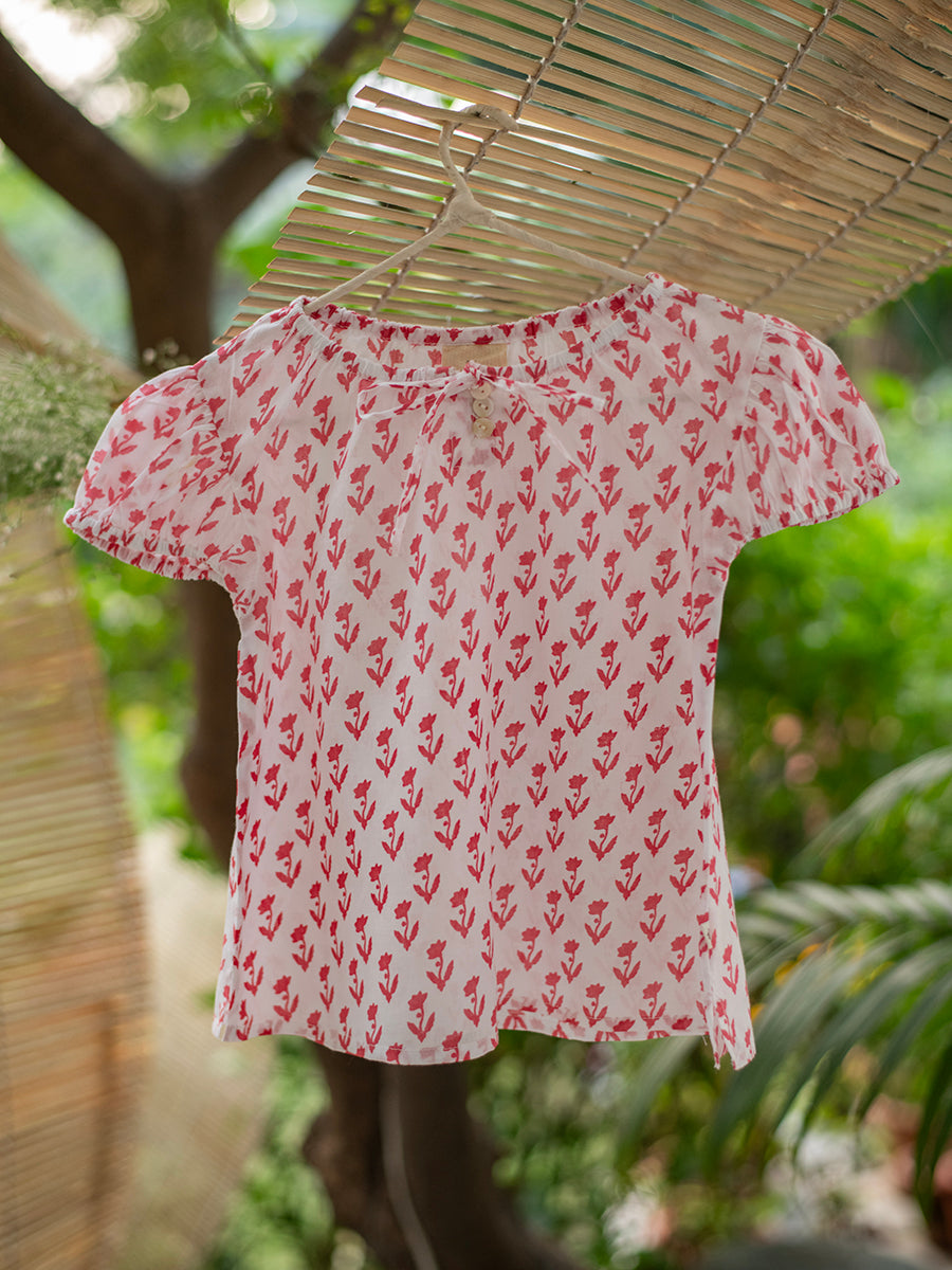 Kids Reva Top  : Mehrine Pink Voile