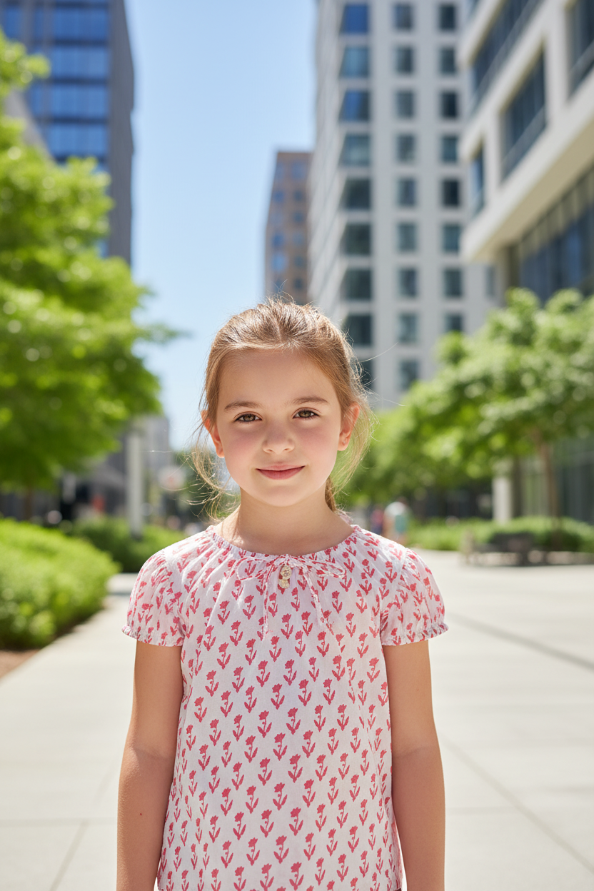 Kids Reva Top  : Mehrine Pink Voile