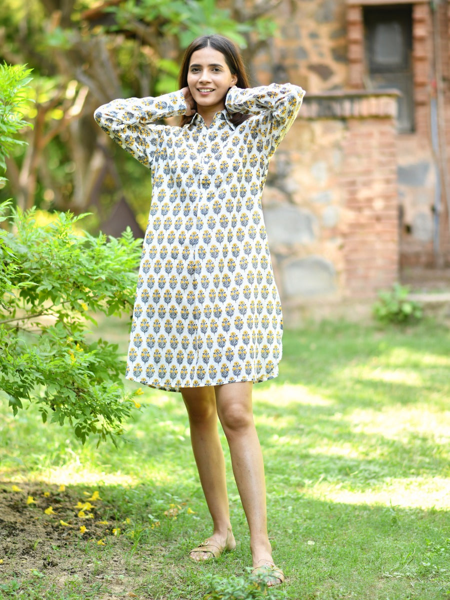 Night Shirt Nasli:  Buti White
