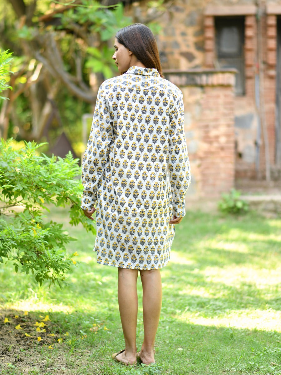 Night Shirt Nasli:  Buti White