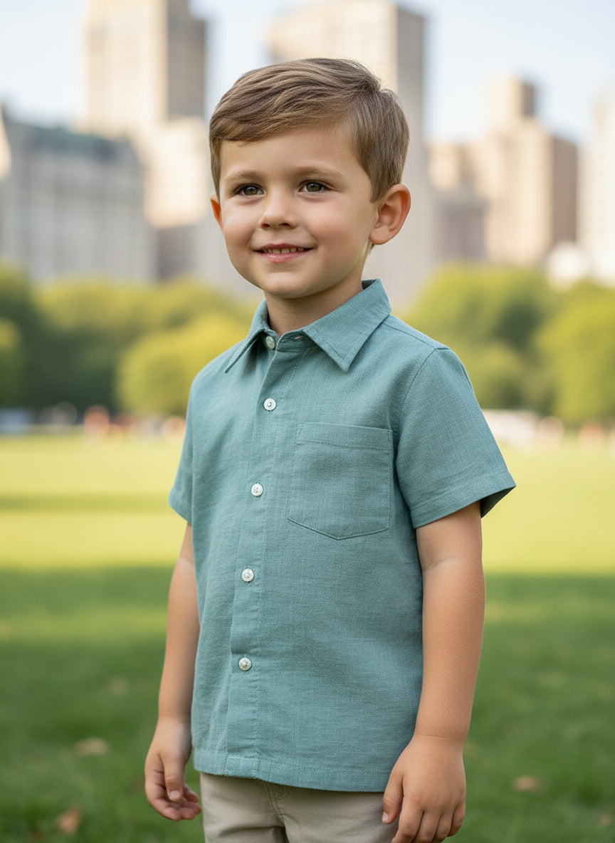 Angad Shirt : Slub Teal