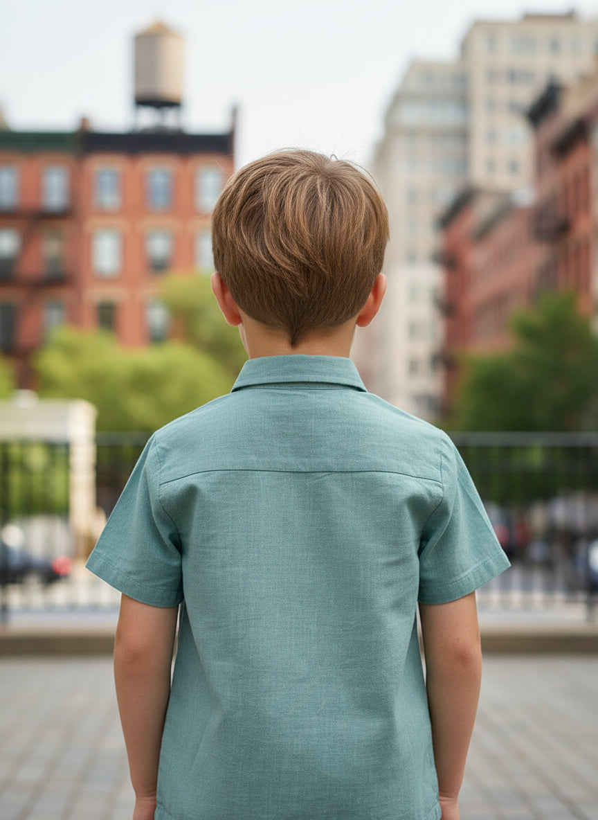 Angad Shirt : Slub Teal