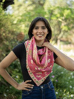 Border Scarf : Garden Red Voile