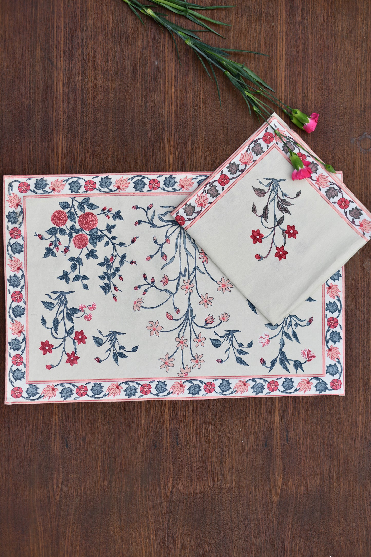 Printed Napkin Set of 4  : Garden Taupe