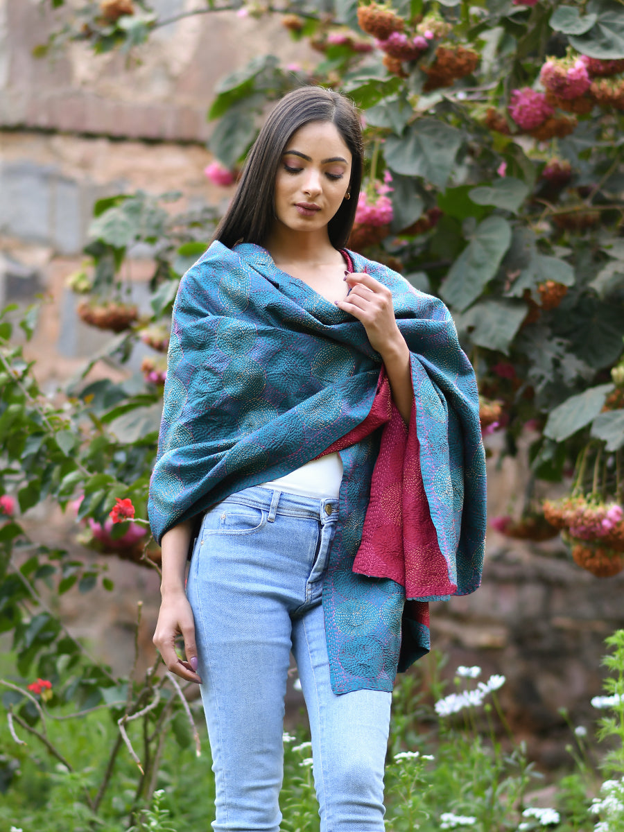 Vintage Handstitched Stole  : Gudri Assorted