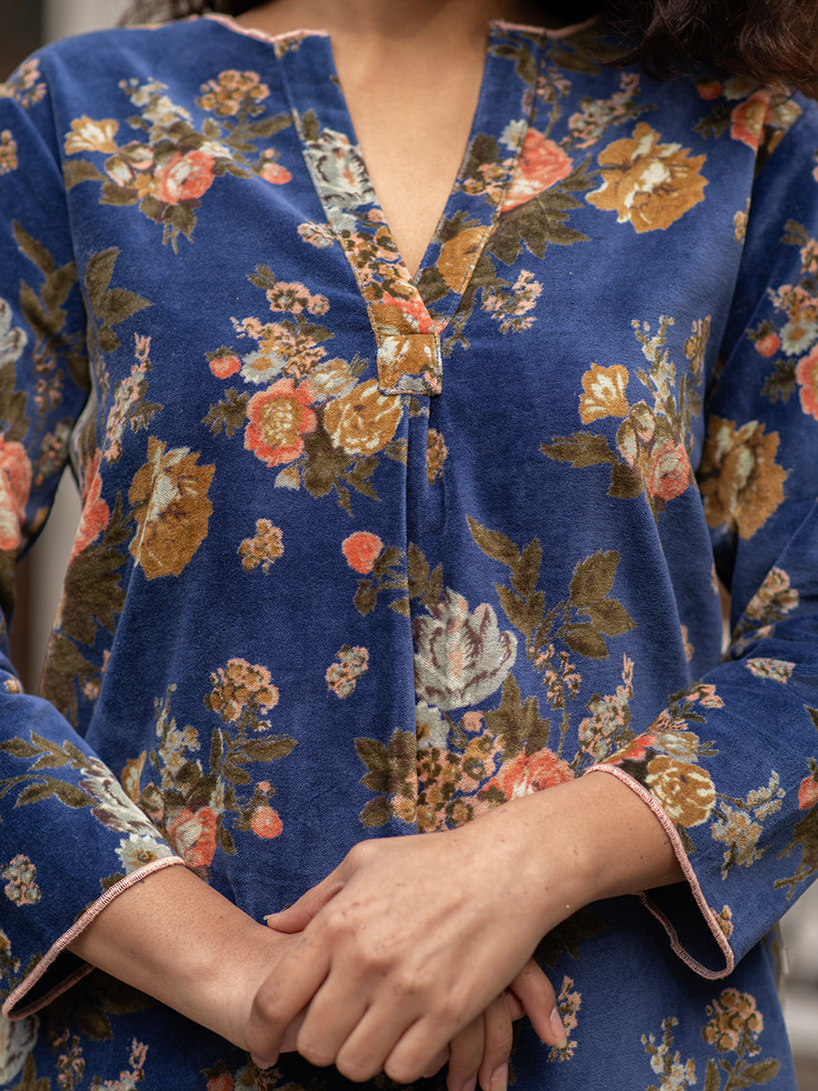 Joey Dress : Potpourri Navy Velvet