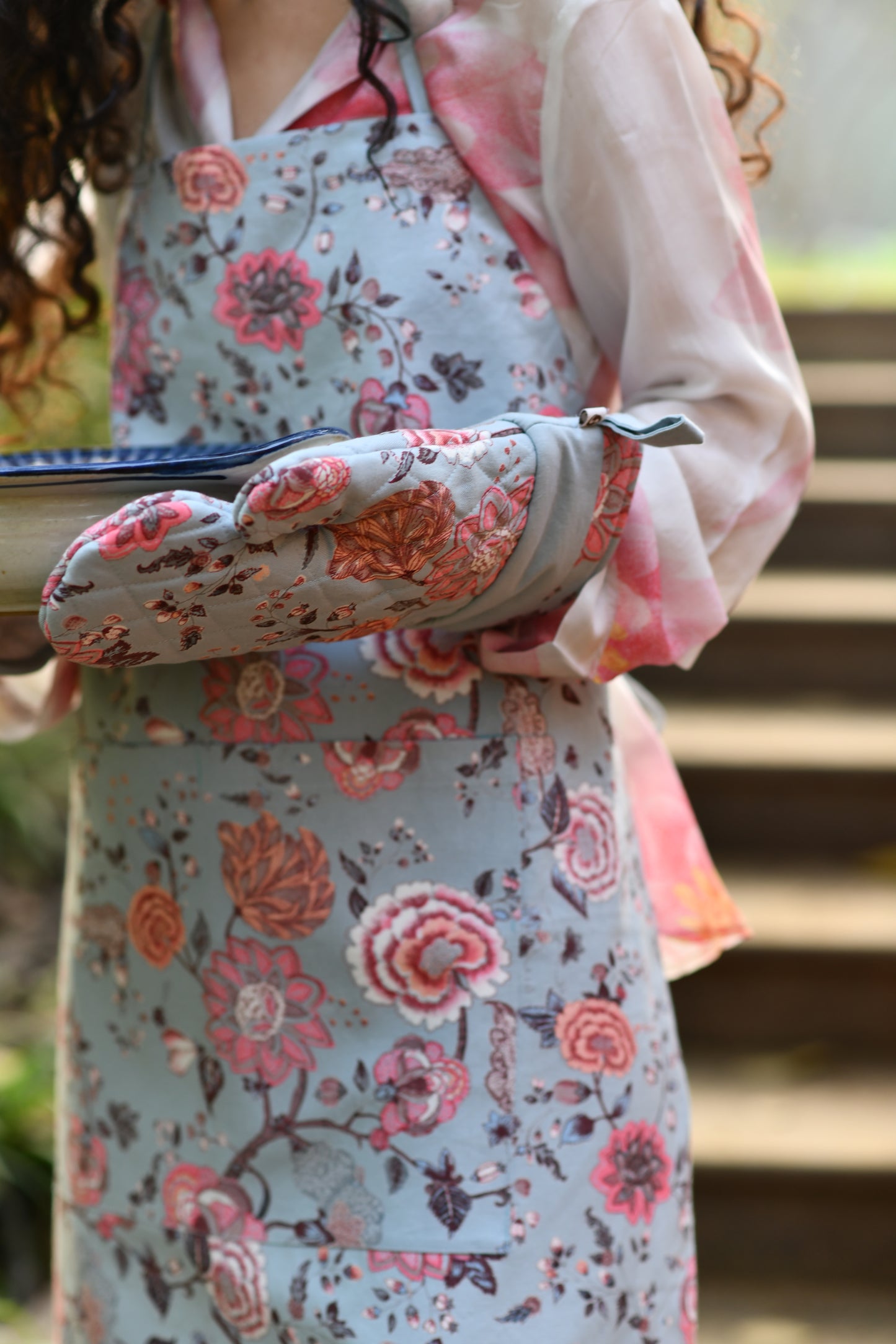 Printed Hot Pad : Malabar Celeste Canvas