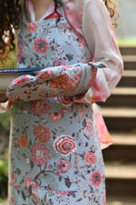 Printed Oven Mitt : Malabar Celeste Canvas