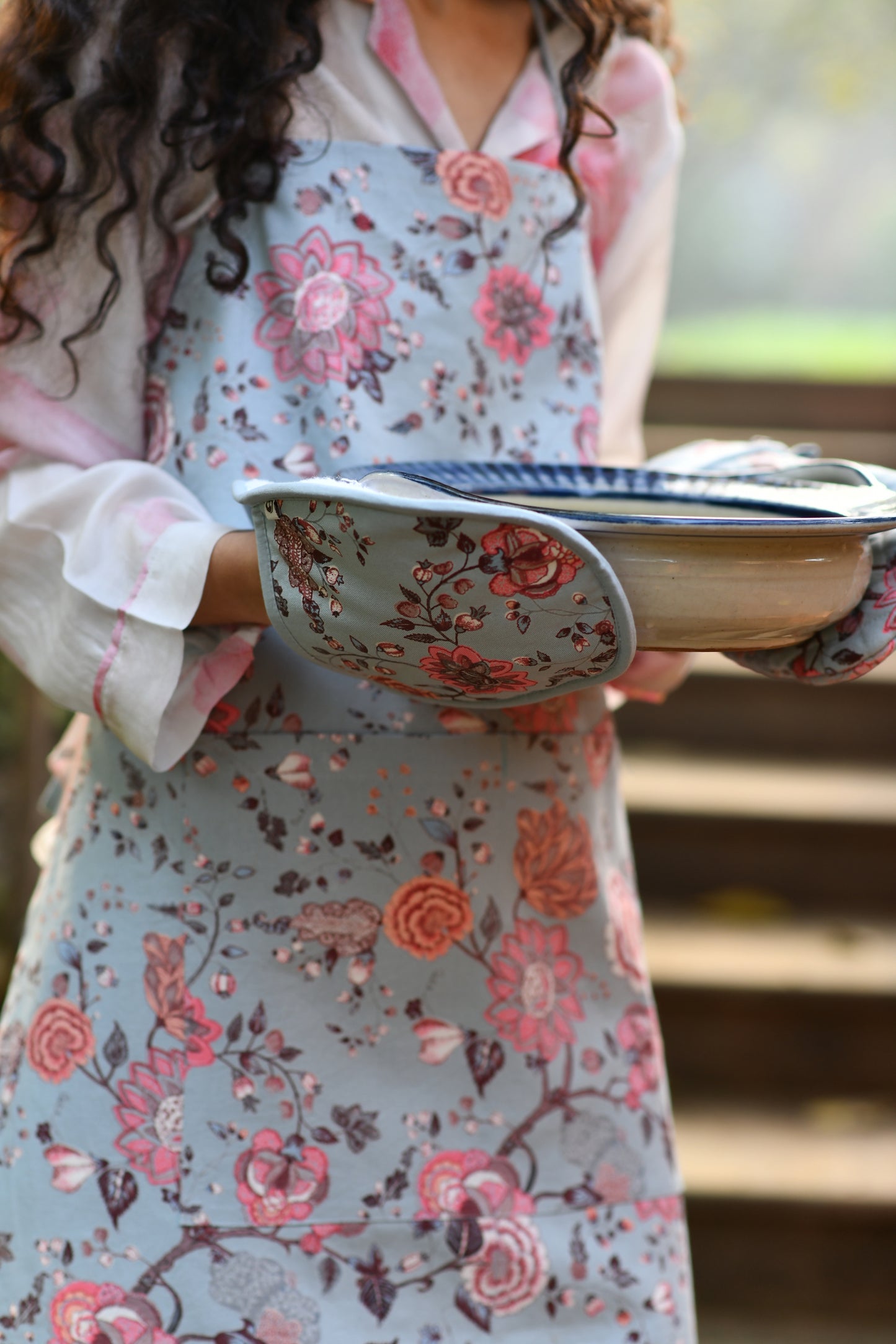 Printed Hot Pad : Malabar Celeste Canvas