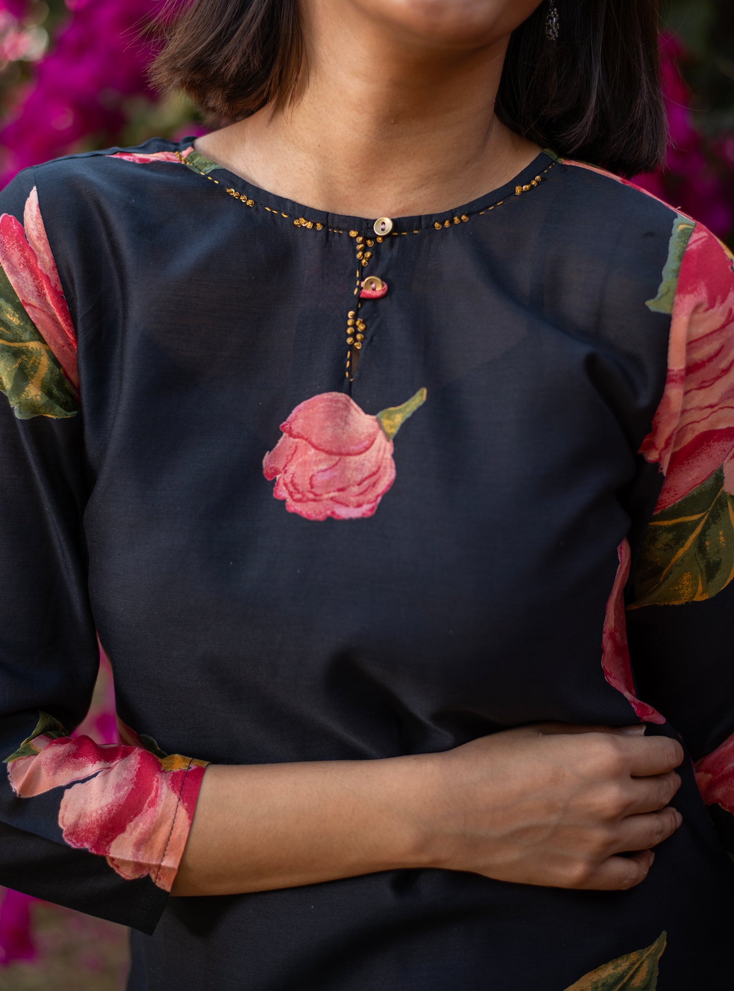 Martina Dress : Madrid Black Chanderi