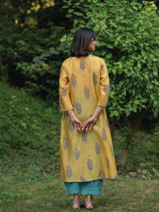 A Line Kurta  : Rosa Yellow