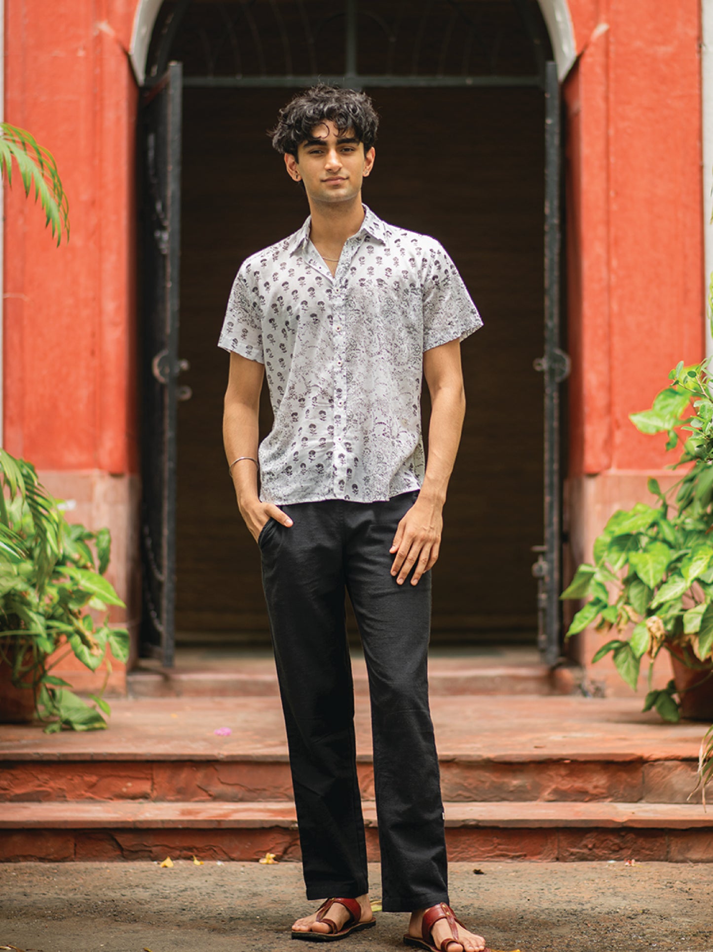 Hangout Shirt Block Printed  : Boota & Lines Black