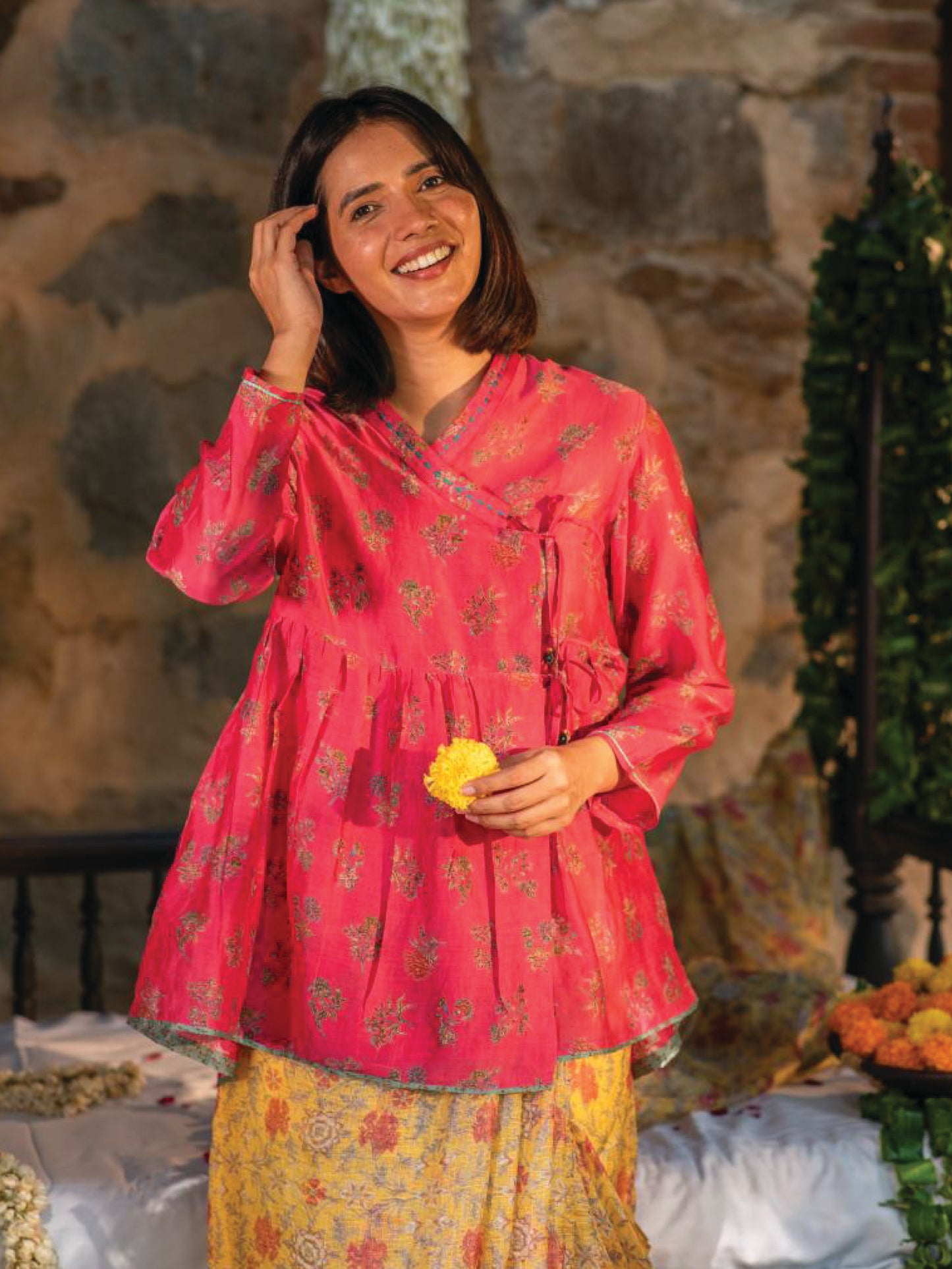 Kedia Top : Toile Rani Chanderi