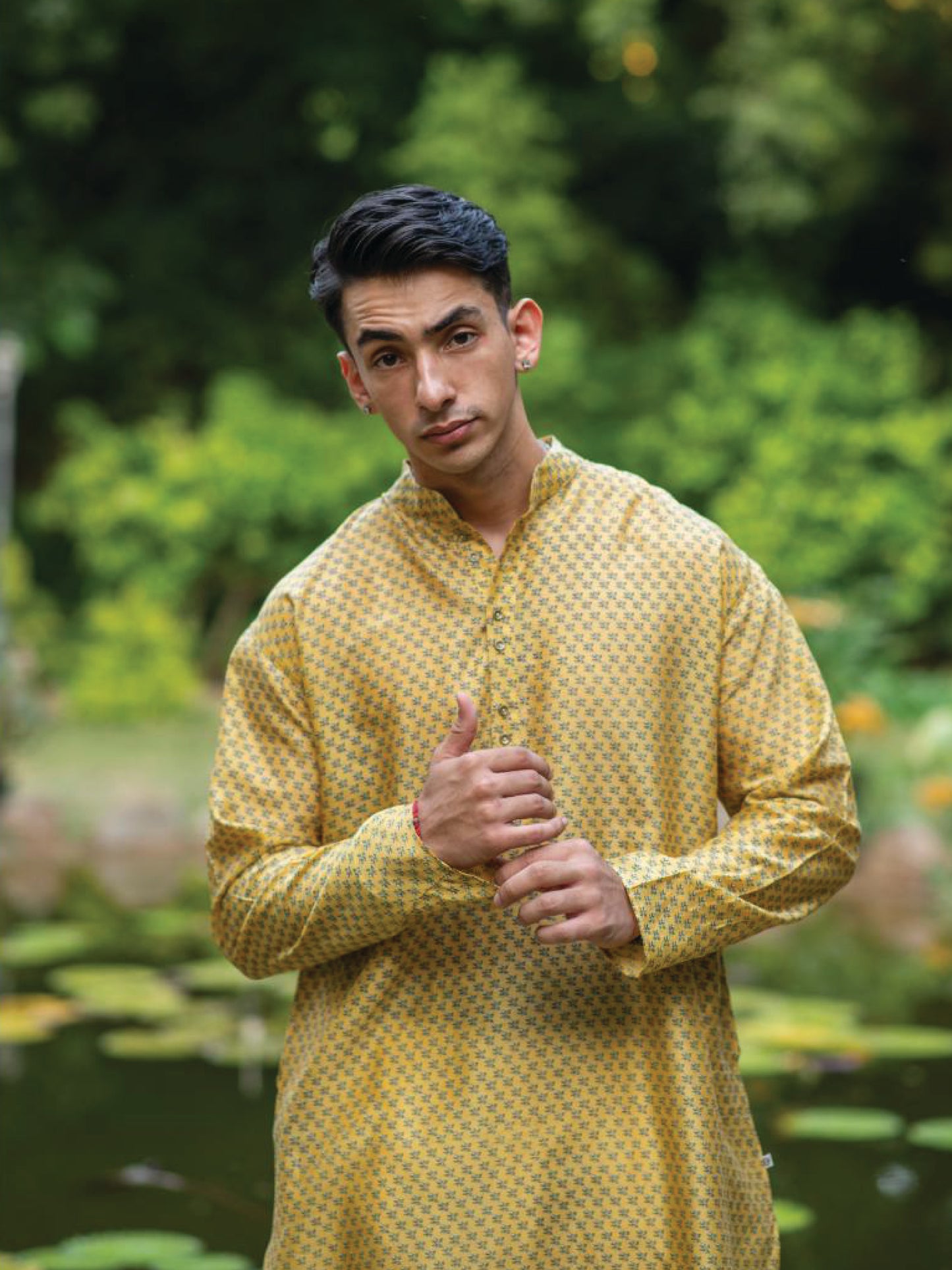 Mens Kurta Long   : Dhania Yellow