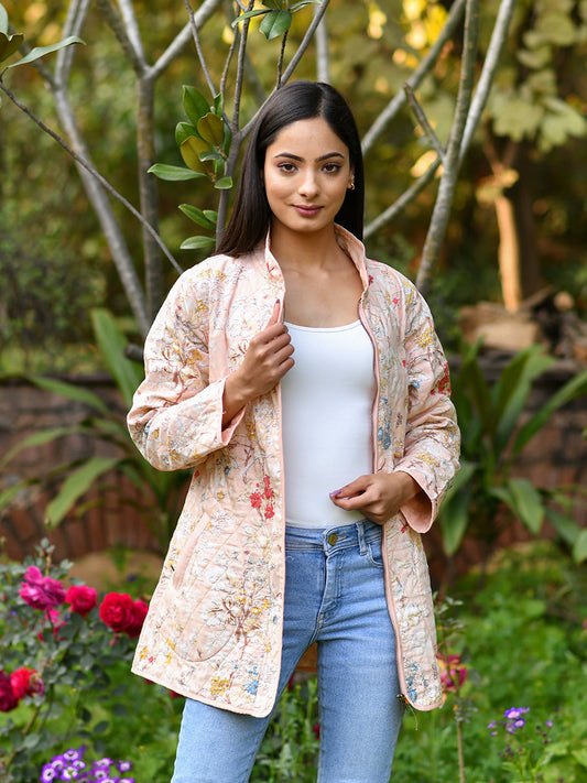 Bird Quilted Coat : Graphite