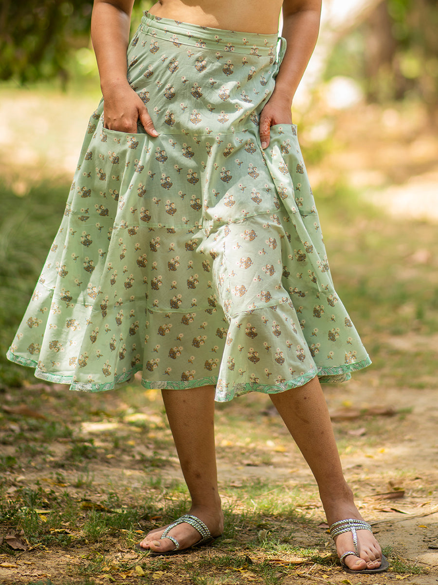 Summer Skirt : Chanderi Mint Voile
