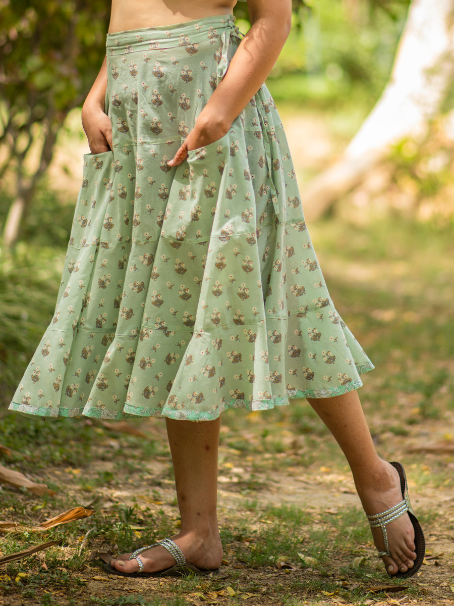 Summer Skirt : Chanderi Mint Voile