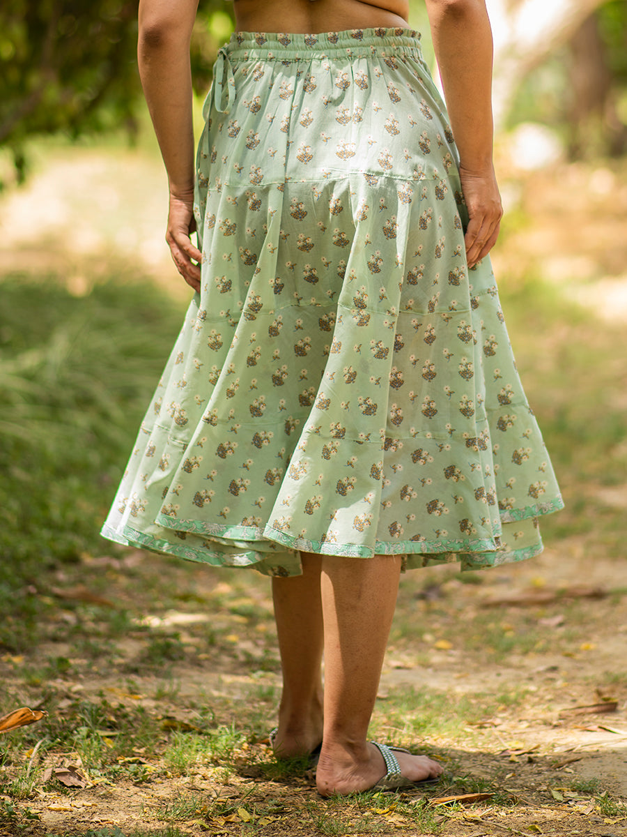 Summer Skirt : Chanderi Mint Voile