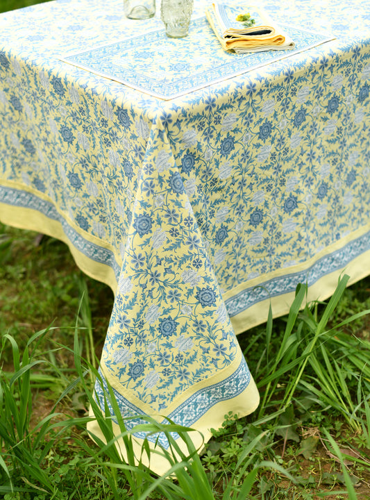 Printed Bed Cover Extra Border : Tara Butter Sheeting