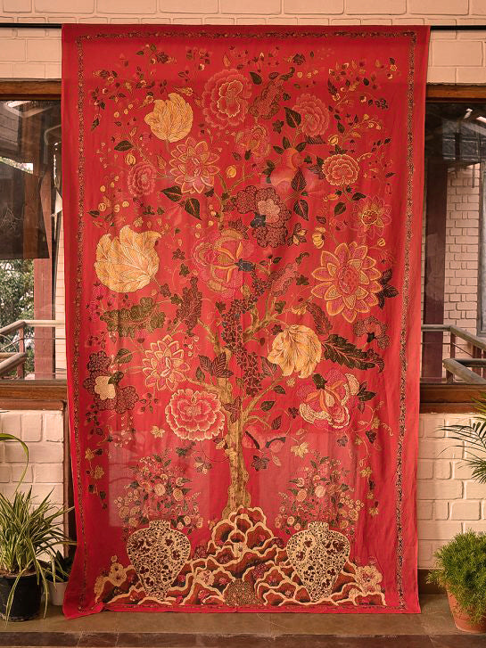 Curtains Tree of Life  : Red Assorted