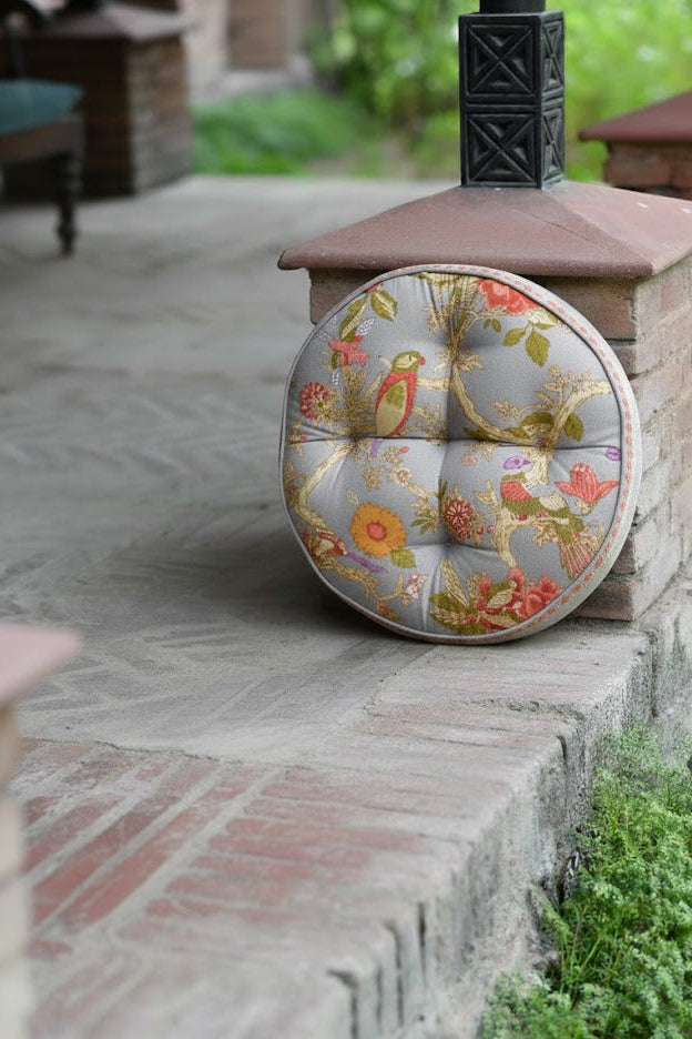 Printed Floor Cushion : Bird Manosque Sheeting