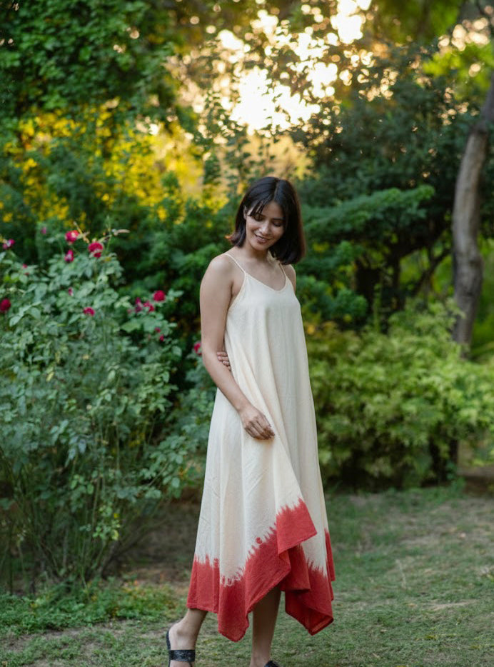 Aphre Slip Dress : Ombre Red Voile