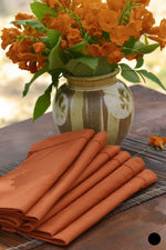 Solid Napkin Set of 2 - Beading : Rust
