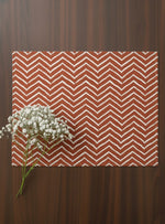 Block Printed Placemat Set of 2 : Gumbaj Rust