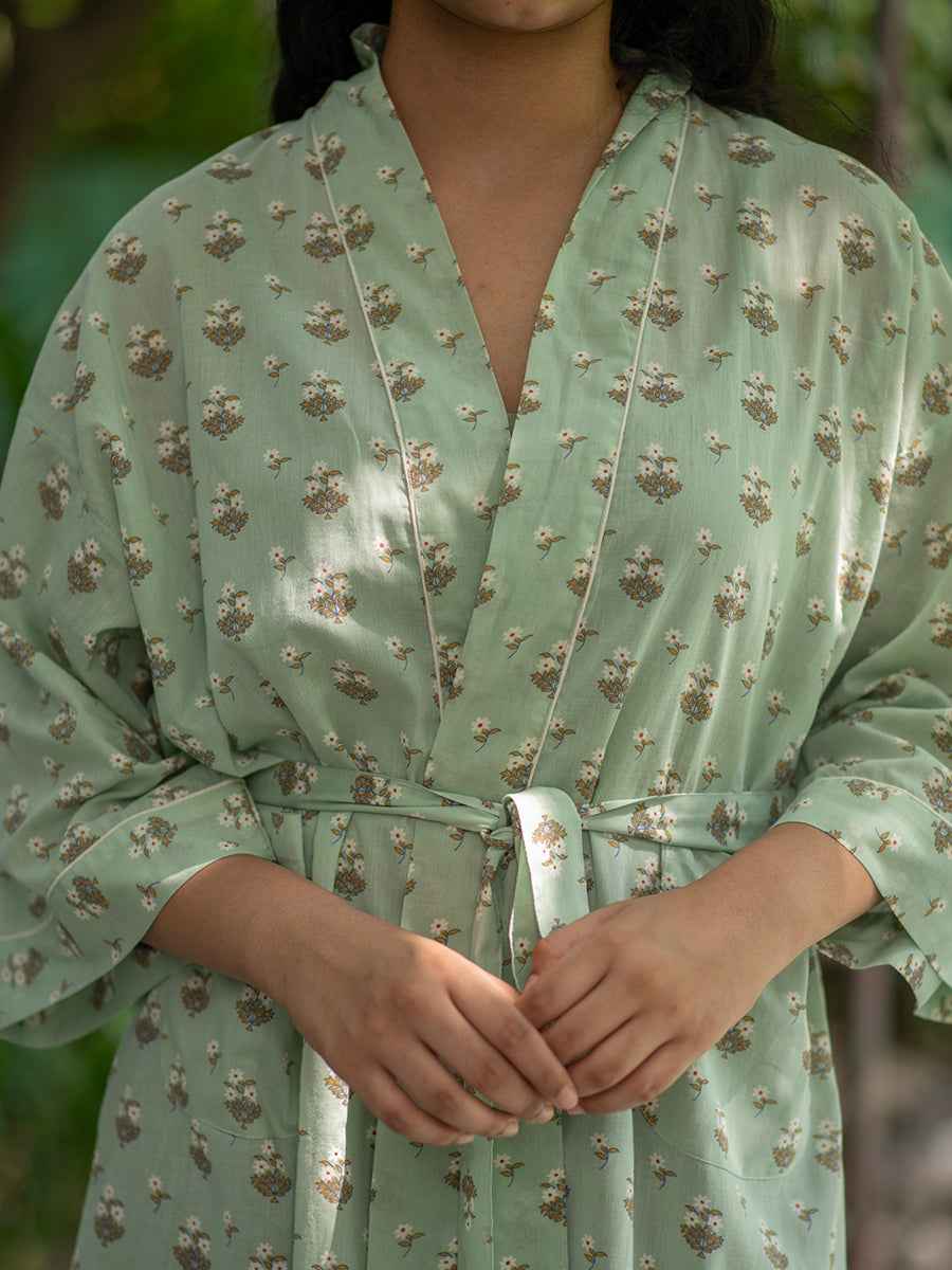Joy Kimono : Chanderi Mint