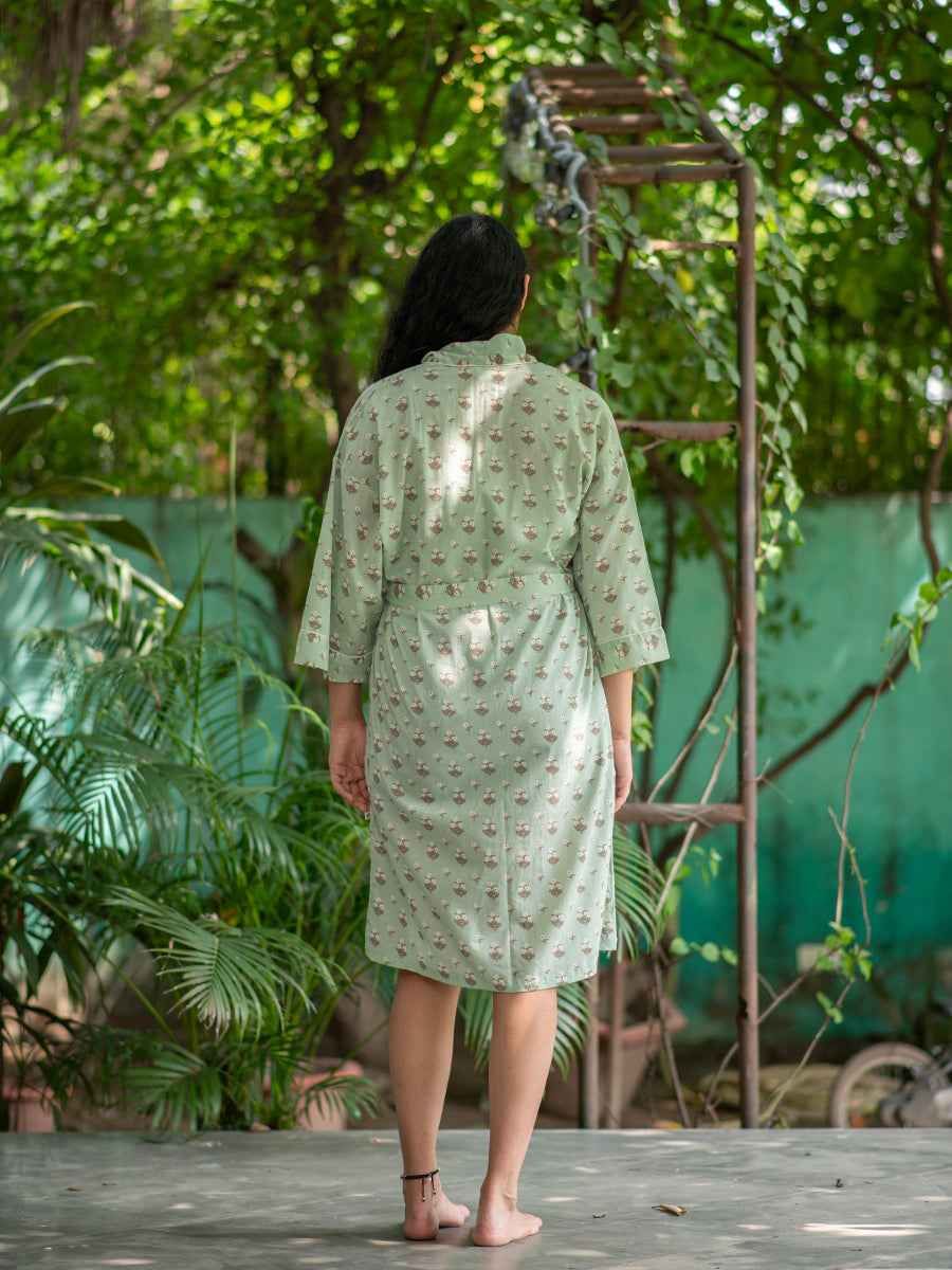 Joy Kimono : Chanderi Mint